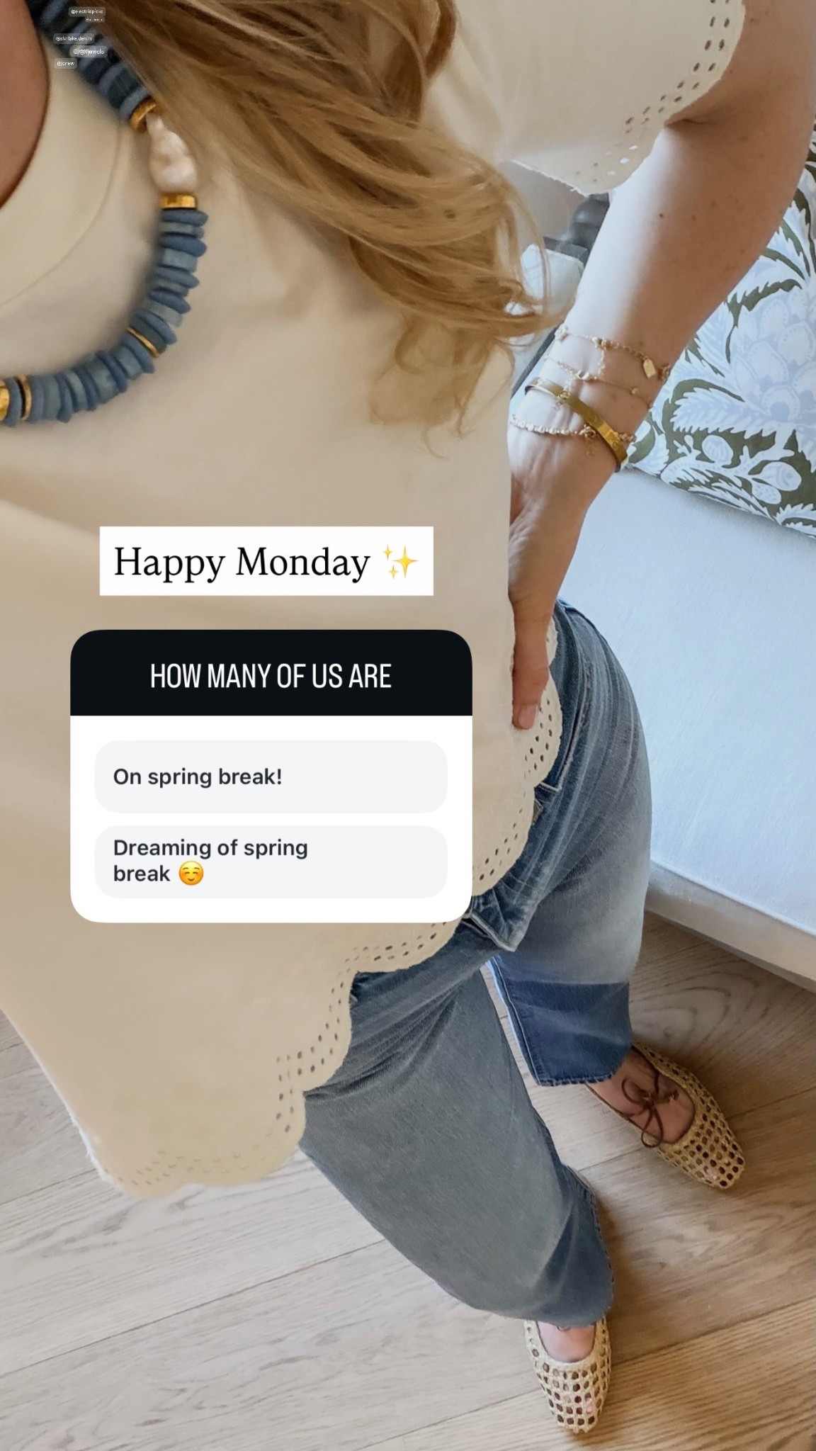 Spring outfit, white tshirt, scalloped, light jeans, straight leg jeans, cropped jeans, ballet flats 

#LTKdayinmylife #LTKootd #LTKgrwm