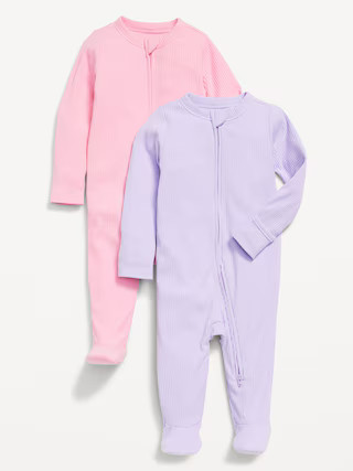 2-Way-Zip Sleep &amp;amp; Play Footed One-Piece 2-Pack for Baby | Old Navy (US)
