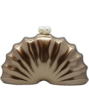 Women Acrylic Shell Shaped Clutch Luxury Marble Acrylic Evening Handbag Unique Chain Shoulder Bag... | Amazon (US)