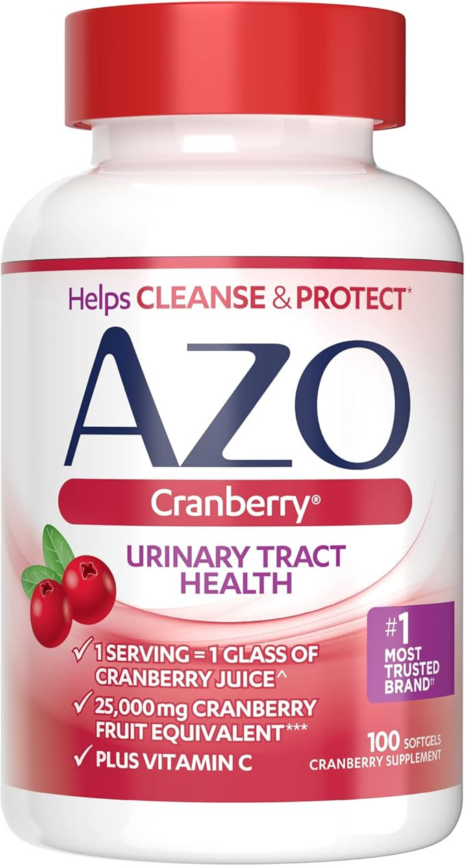 AZO Cranberry Urinary Tract Health Supplement, 1 Serving = 1 Glass of Cranberry Juice, Sugar Free... | Amazon (US)