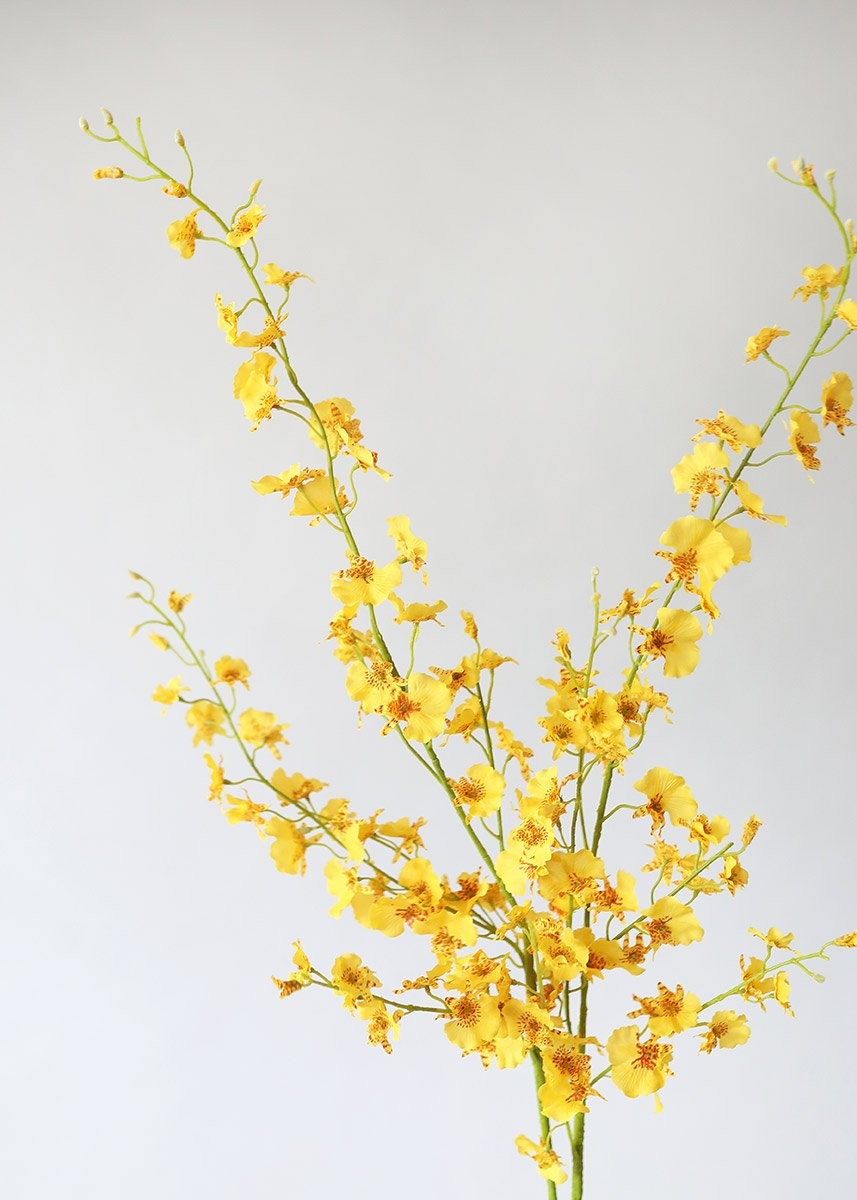 Yellow Artificial Dancing Orchid Flowers - 40" | Afloral (US)