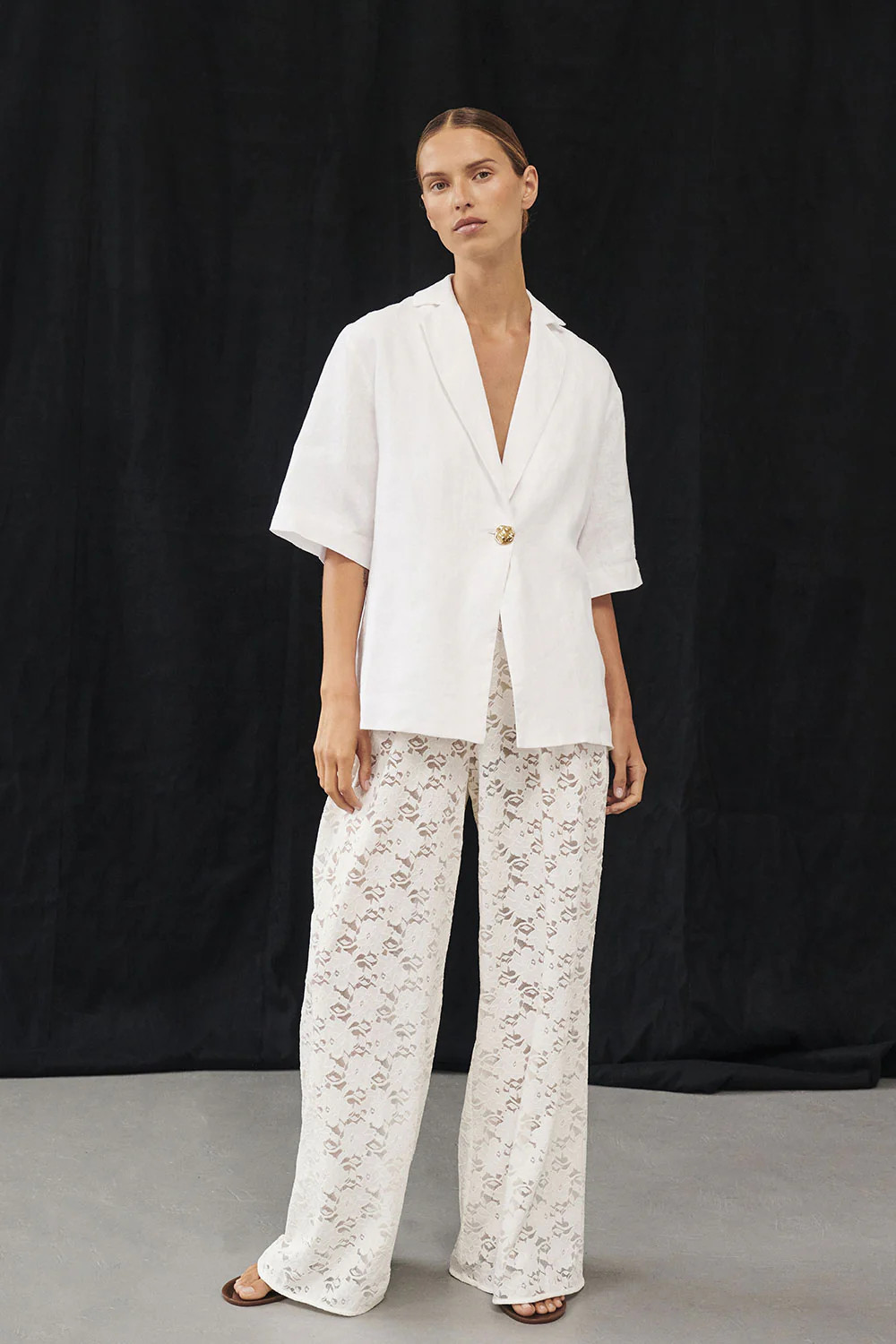 LOULA WHITE LACE PANT | DISSH