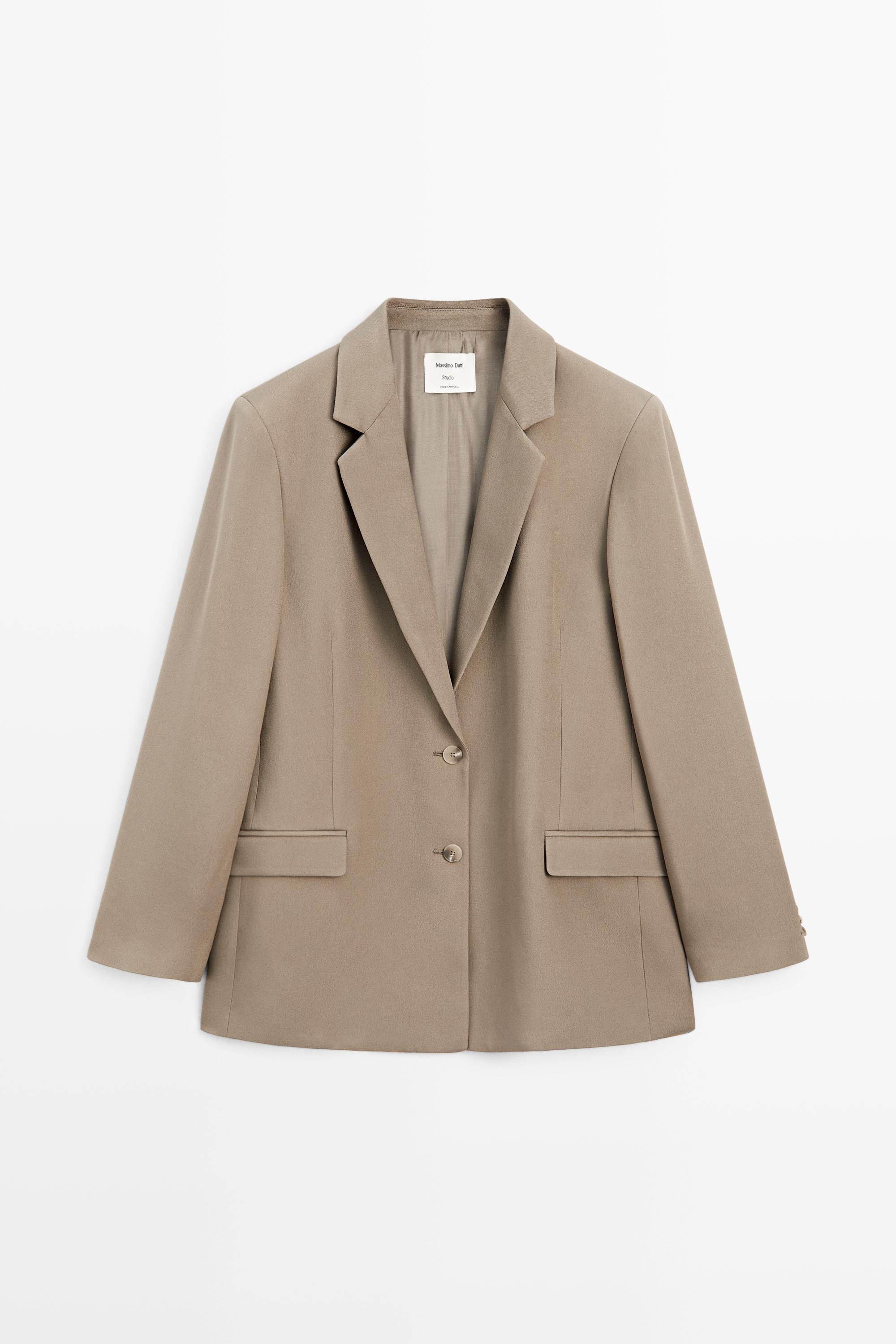 Fluid blazer - STUDIO - STONE | Massimo Dutti UK