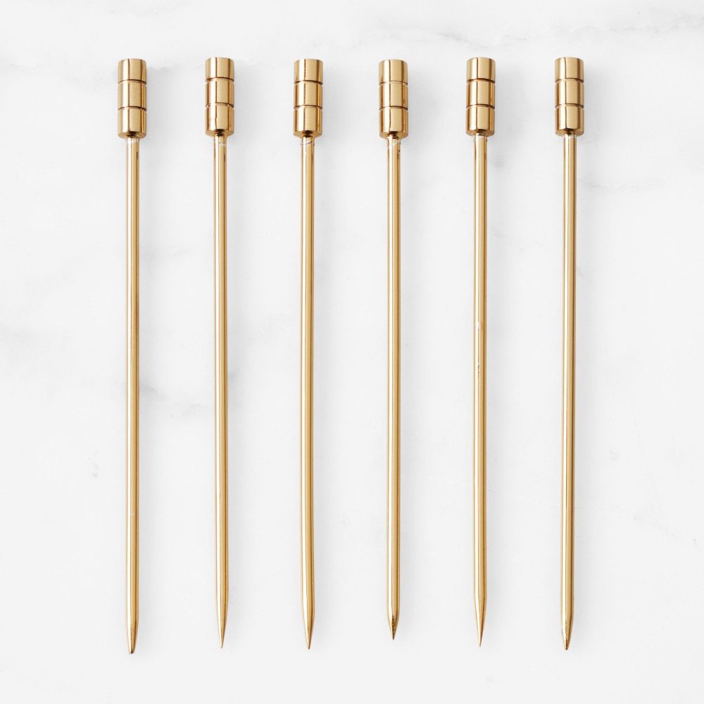 Antique Brass Cocktail Picks, Set of 6 | Williams-Sonoma