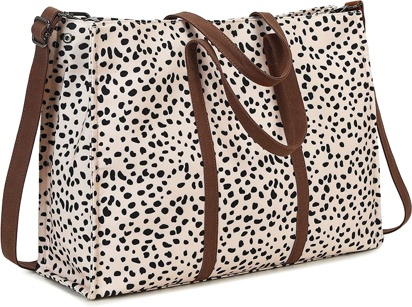 Laptop Tote Bag for Women Work 15.6 inch Canvas Shoulder Bags Computer Messenger Purse Teacher Handb | Amazon (US)