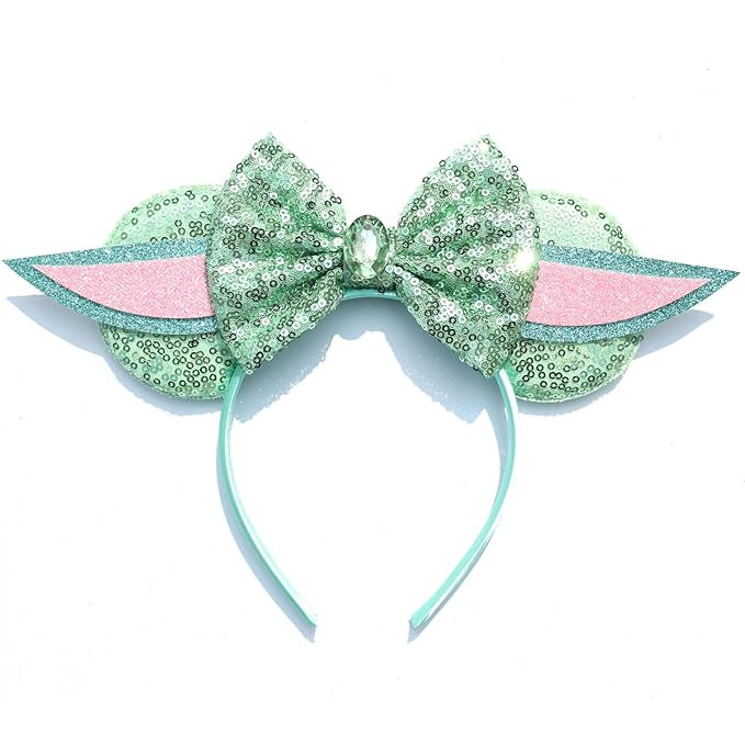 FACHPINT Sequin Green Ears Headband - Themed Accessories for Boys, Party, Theme Park, and Hallowe... | Amazon (US)