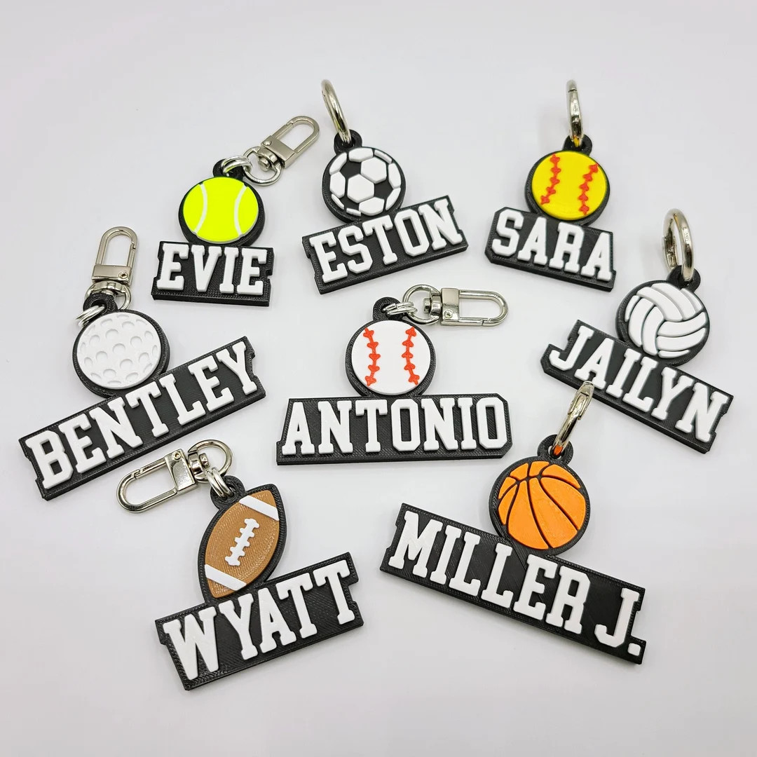 Sports (Baseball/Basketball/Football/Golf/Soccer/Softball/Tennis/Volleyball) Personalized Keychai... | Etsy (US)