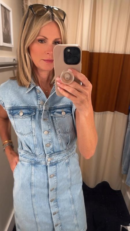 Get this denim dress from Madewell before it’s gone!  Runs a bit big, I sized down to a 2. Just enough stretch and I love the length! 

#LTKU #LTKOver40 #LTKStyleTip