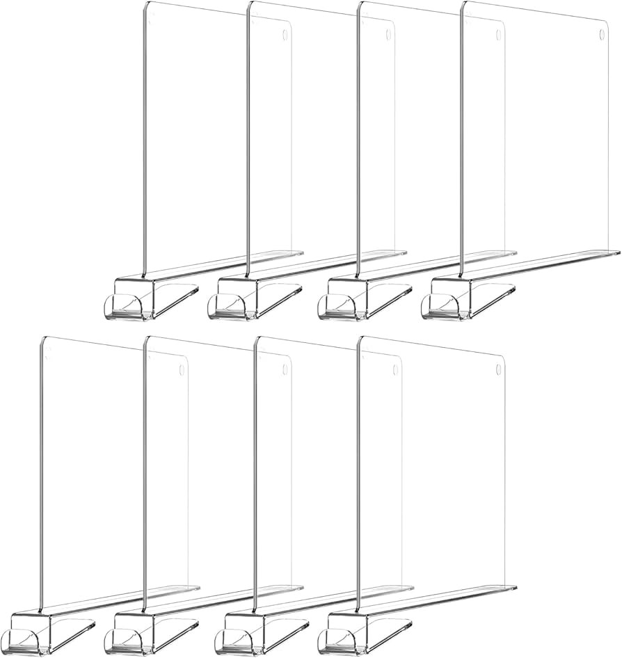Famyards 8 Pack 12 Inches [Extra Tall Version] Clear Shelf Dividers for Organization, Acrylic Clo... | Amazon (CA)