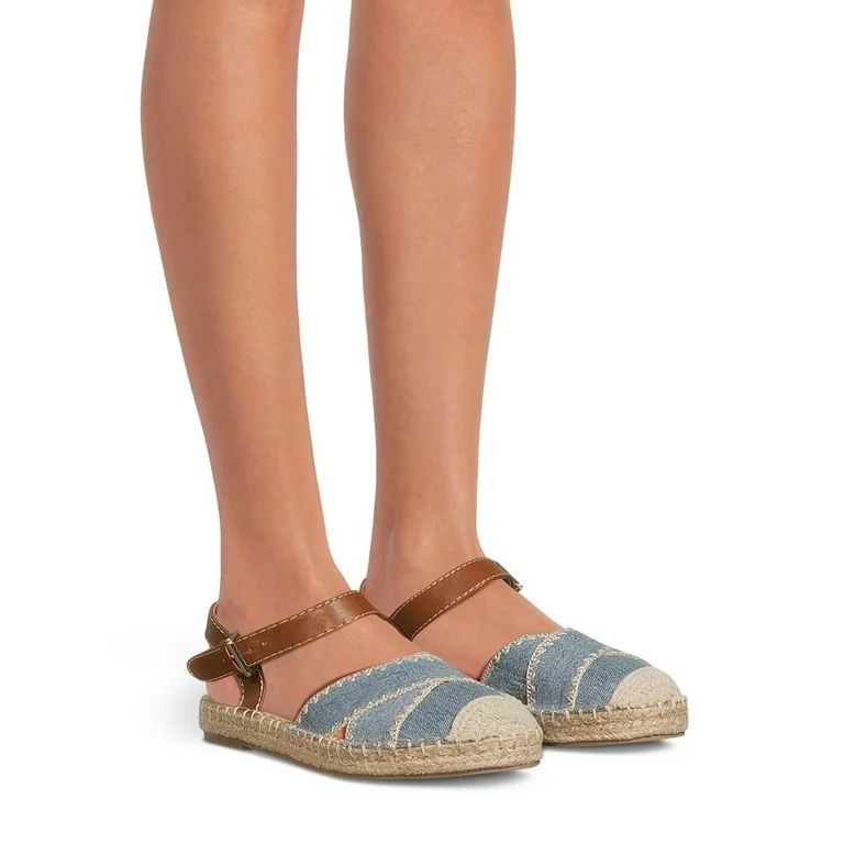 Time and Tru Women’s Espadrille Flats with Ankle Strap | Walmart (US)