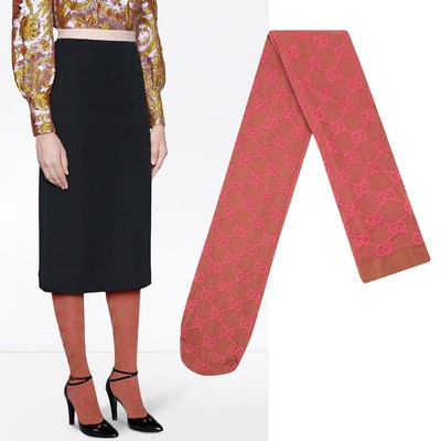 GUCCI TIGHTS PINK PATTERNED JACQUARD GG GUCCISSIMA LOGO sz S/ Small  | eBay | eBay US