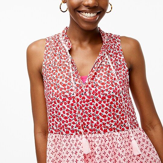 Sleeveless cover-up in mixed print | J.Crew Factory