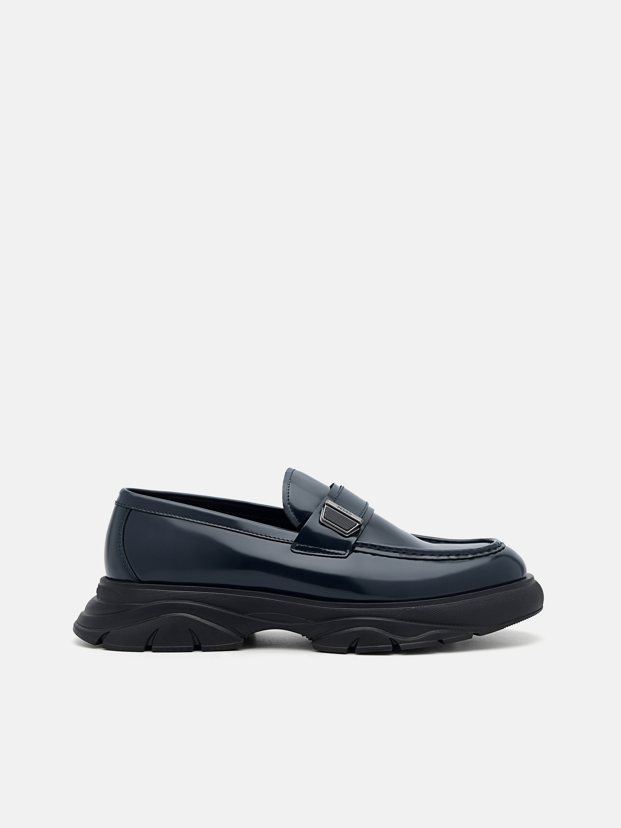 Navy Hybrix Leather Loafers | PEDRO | Pedro Shoes