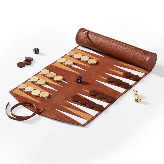 Leather Travel Backgammon Set | Mark and Graham | Mark and Graham