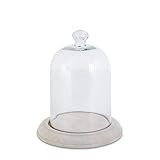 K&K Interiors 16589A-3 10.25 Inch Glass Cloche on Wood Base | Amazon (US)