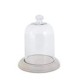 K&K Interiors 16589A-3 10.25 Inch Glass Cloche on Wood Base | Amazon (US)