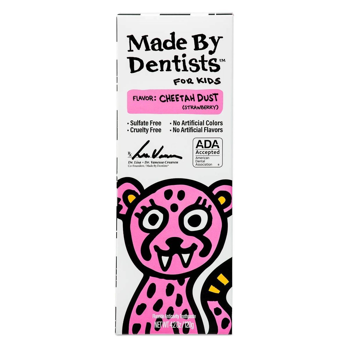 Made By Dentists Kids Cheetah Fluoride Anticavity Toothpaste -Strawberry - 4.2 oz | Target