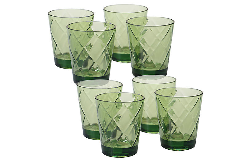 S/8 Drazen Acrylic DOF Glasses, Green | One Kings Lane
