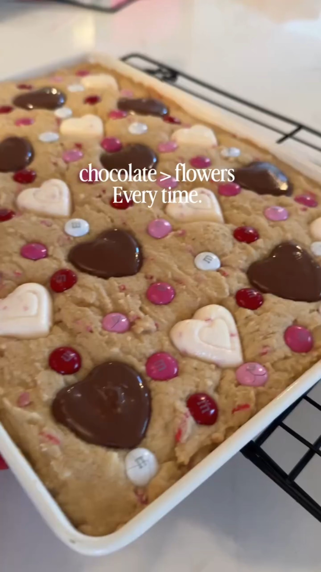 Some people get their nails done. I place chocolate hearts one by one. We all cope differently 😂

These peanut butter cookie bars will not last long. Super cute for Valentine’s Day or any time of year ❤️



#valentinesdaytreats #homemadedesserts #pinterestmom