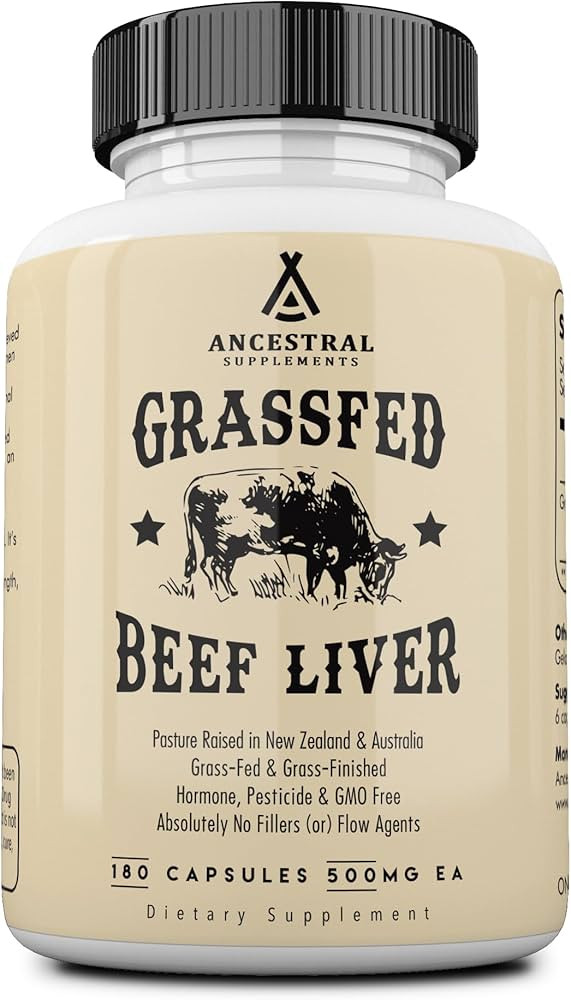 Ancestral Supplements Grass Fed Beef Liver Capsules, Supports Energy Production, Detoxification, ... | Amazon (US)