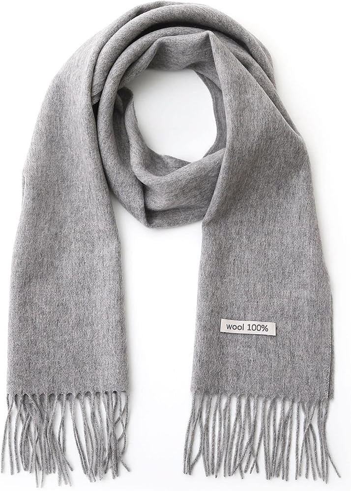 linişte 100% Wool Scarf - Men and Women Winter Warm Soft Luxurious Solid Colors Gift Box | Amazon (US)