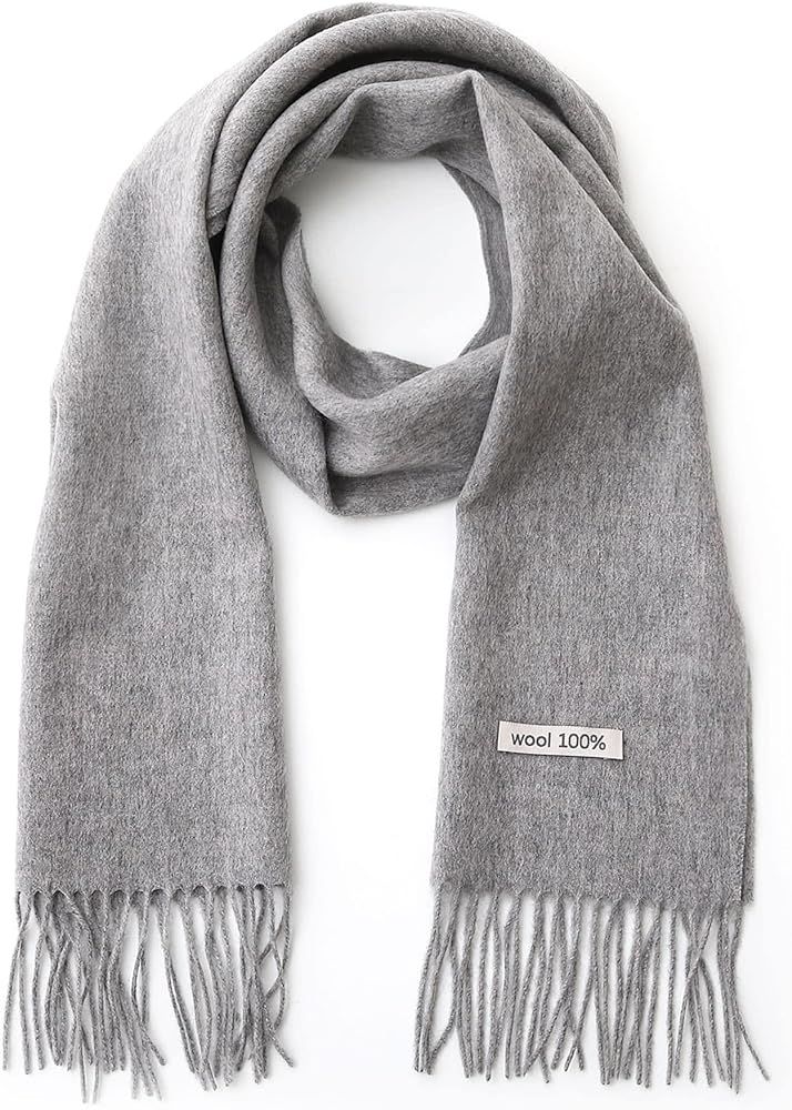 linişte 100% Wool Scarf - Men and Women Winter Warm Soft Luxurious Solid Colors Gift Box | Amazon (US)