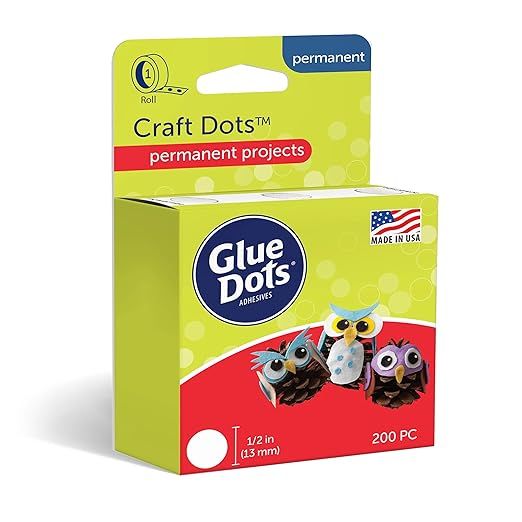 Glue Dots, Craft Dots, Double-Sided, 1/2", .5 Inch, 200 Dots, DIY Craft Glue Tape, Sticky Adhesiv... | Amazon (US)