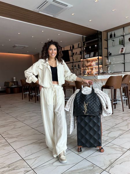 The most comfortable traveling pants and jacket. Absolutely love them!!!!!!!!! the pants are sold out but my jacket if perfect for spring, very lightweight and currently on sale!! Looks expensive but only under $50! 
#traveloutfit #loungewear #summerjacket #summerstyle #travelstyle 

#LTKfindsunder50 #LTKSeasonal #LTKsalealert