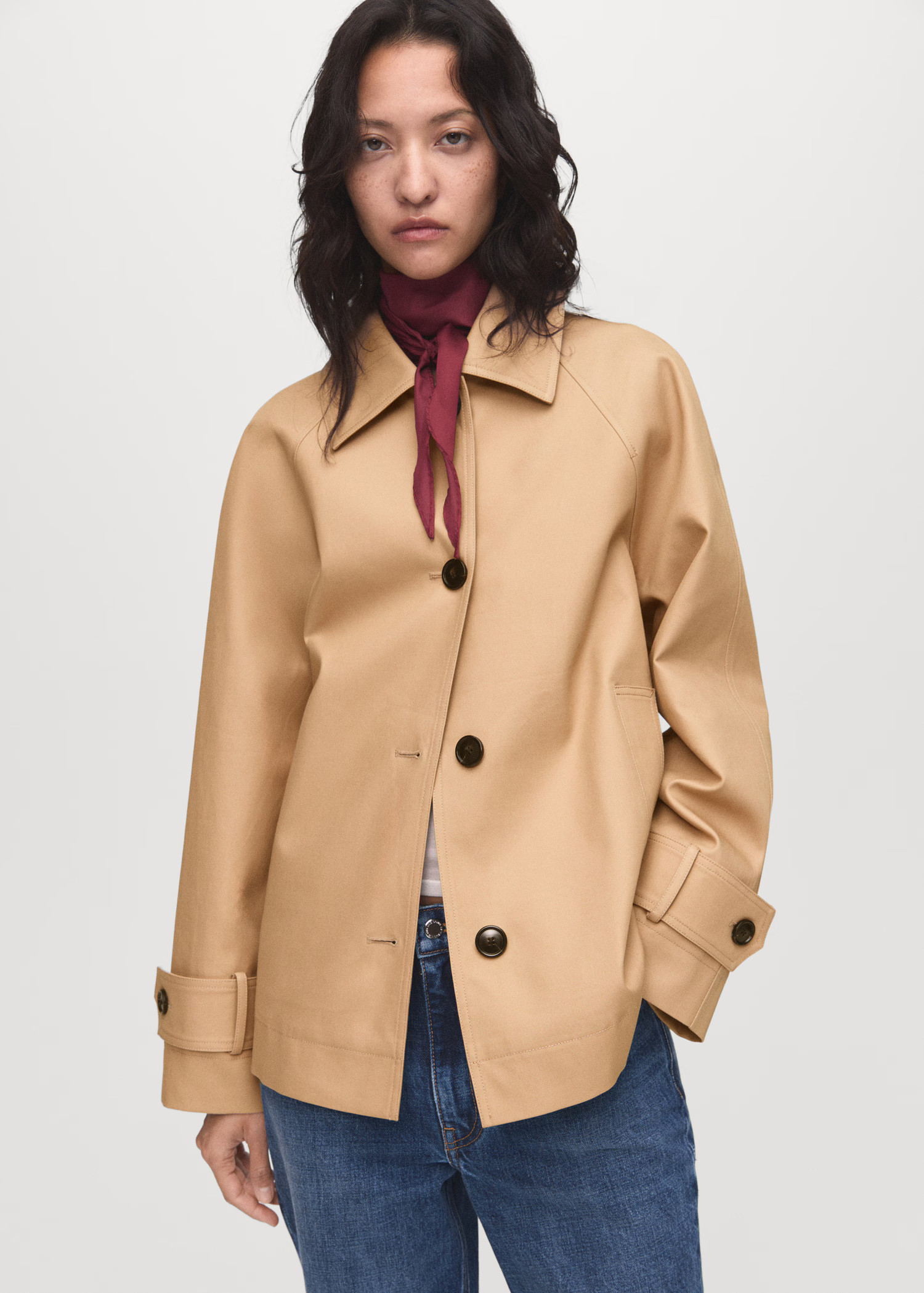 Oversized parka with epaulettes - Women | MANGO USA | Mango (US/MX/AU)