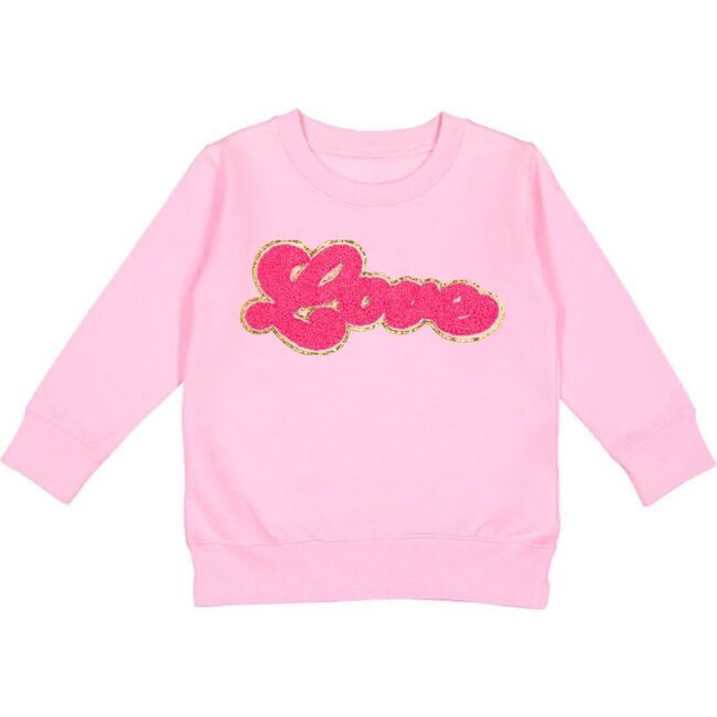 Love Script Patch Valentine's Day Sweatshirt, Pink | Maisonette
