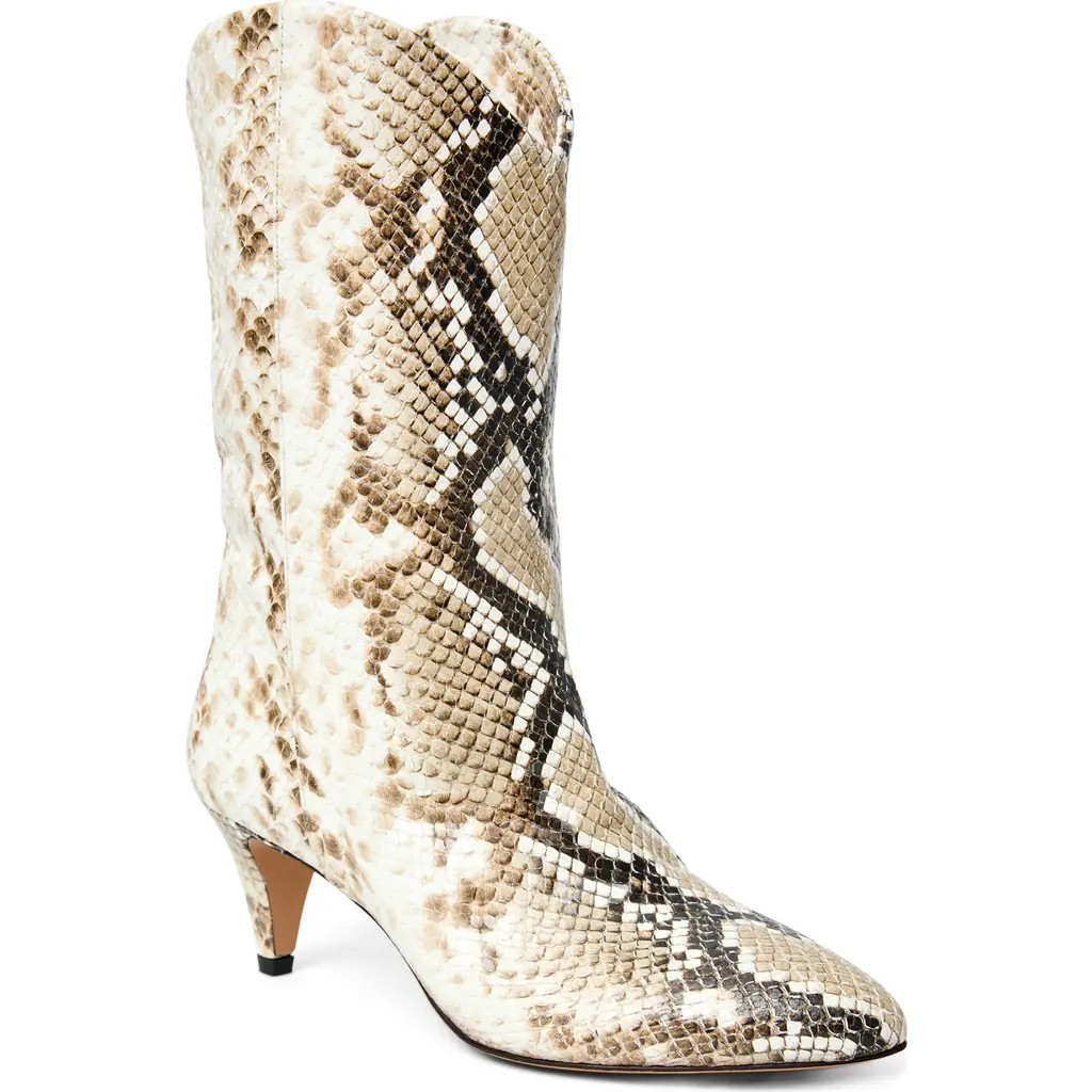 Bruno Magli Mandriana Kitten Heel Bootie in Black/White Snake at Nordstrom, Size 11 | Nordstrom