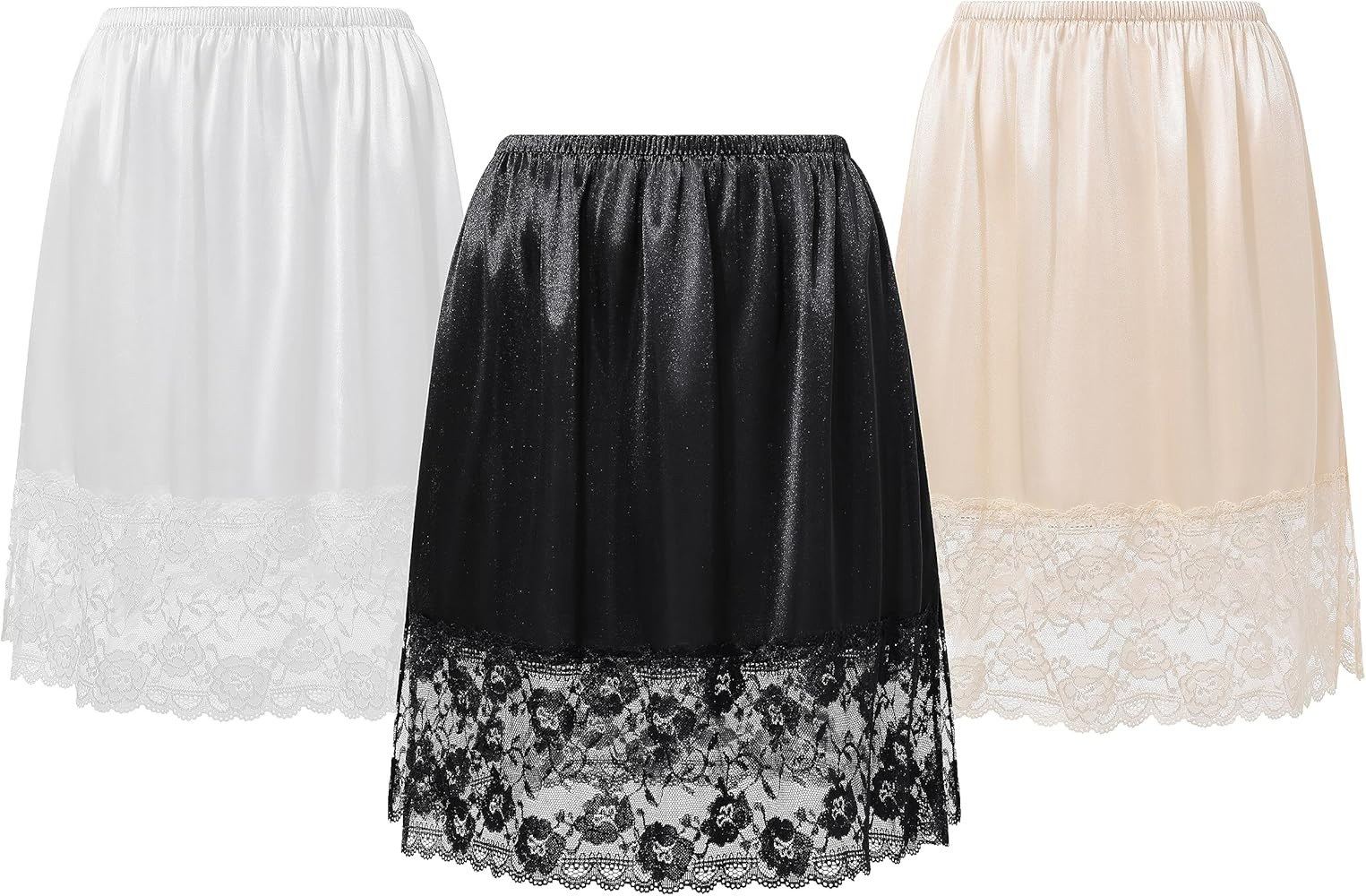 Coucoland Half Slips for Under Dresses - 20" Black White Womens Underskirt Half Slip Women Under ... | Amazon (US)