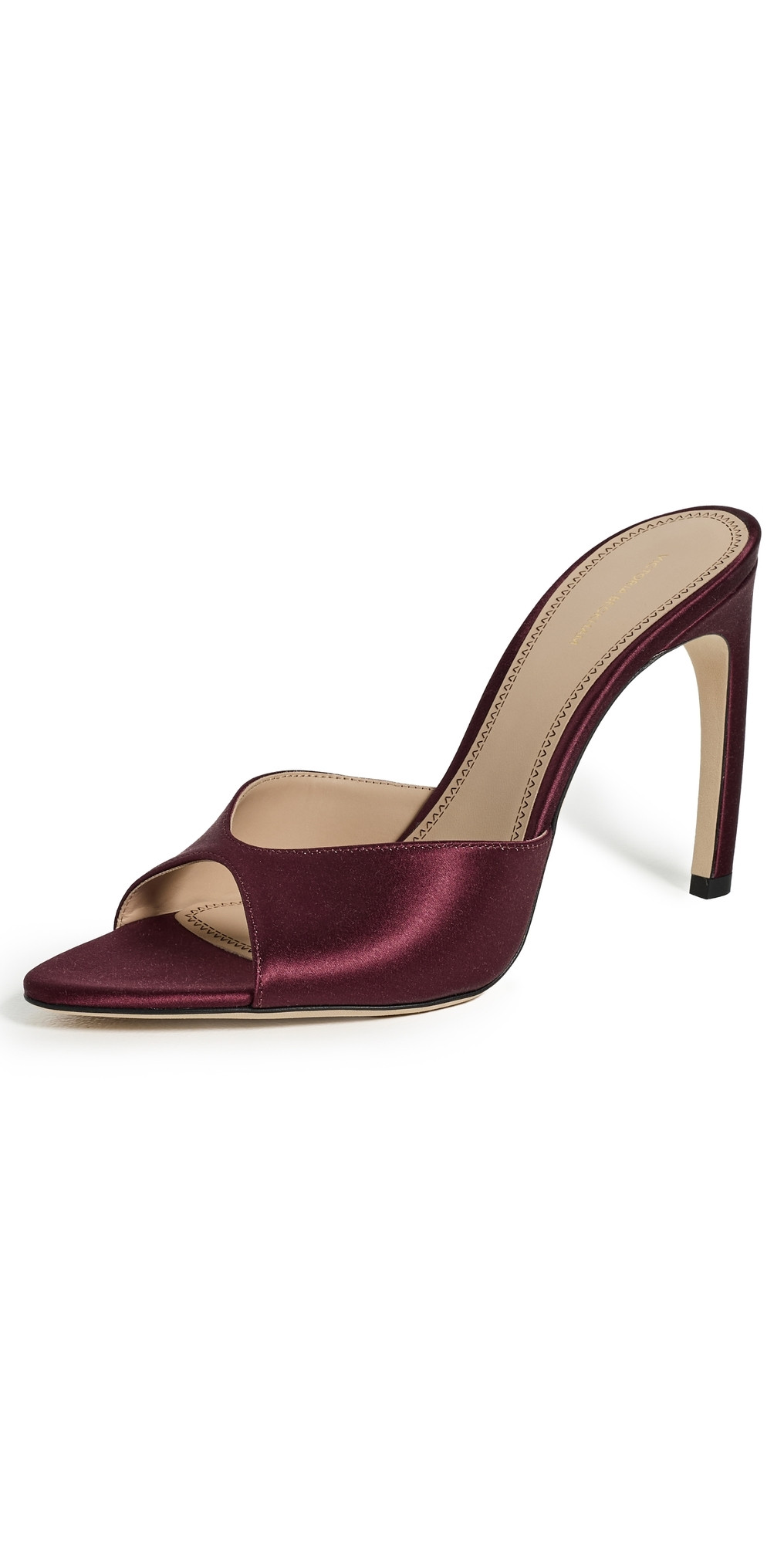 Victoria Beckham Harlow Open Toe Stiletto Mules 100 Burgundy 40 | Shopbop