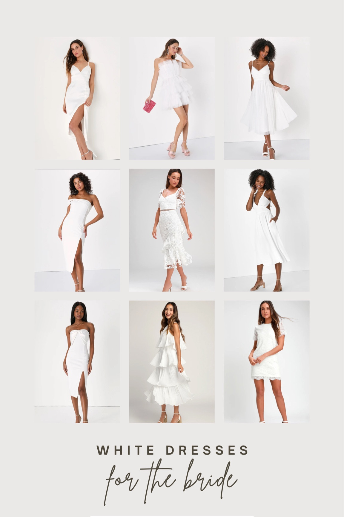 White dress roundup from Lulus! 🤍
 
Wedding | wedding look | bridal dresses | white outfit | white jumpsuit | revolve | what to wear to wedding events | wedding looks | outfit for brides | bride to be | wedding season | rehearsal dinner | bridal shower | bachelorette party 

#LTKunder100 #LTKwedding #LTKstyletip