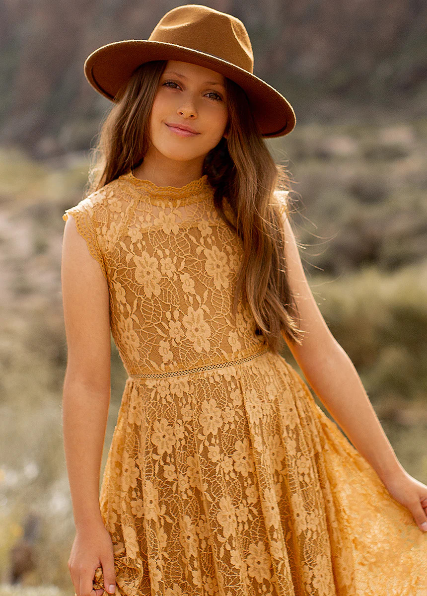 Cellia Dress in Honey | Joyfolie