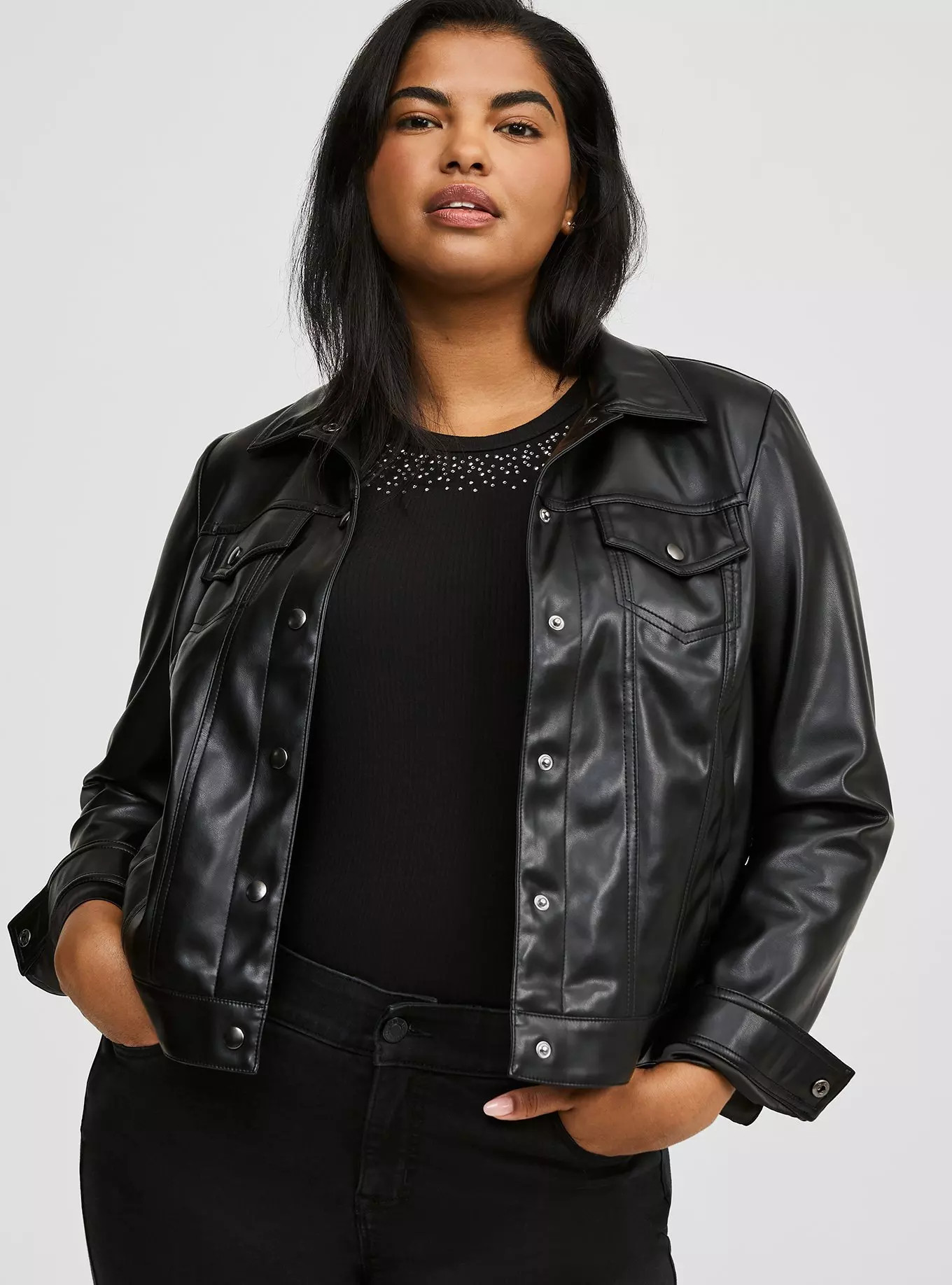 Faux Leather Trucker | Torrid (US & Canada)