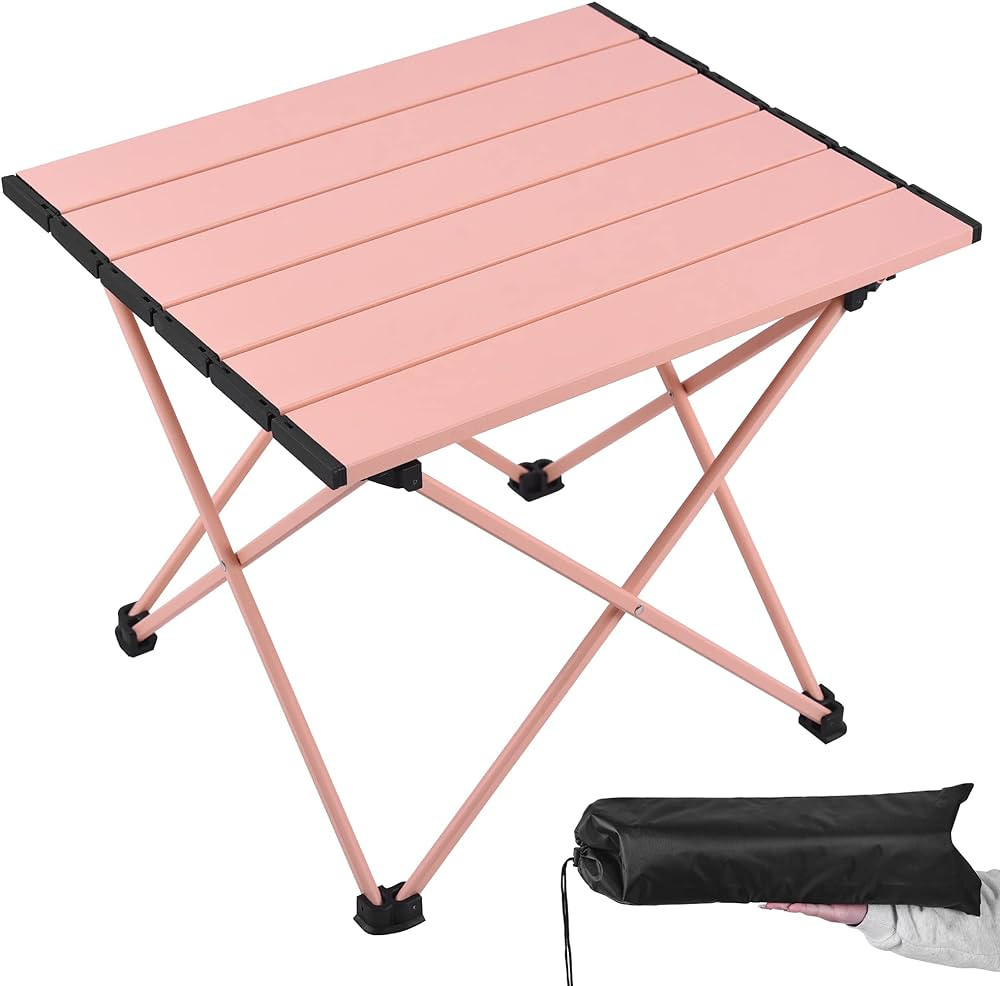 Grope Small Folding Camping Table with Aluminum Table Top, Beach Table for Sand with Carrying Bag... | Amazon (US)