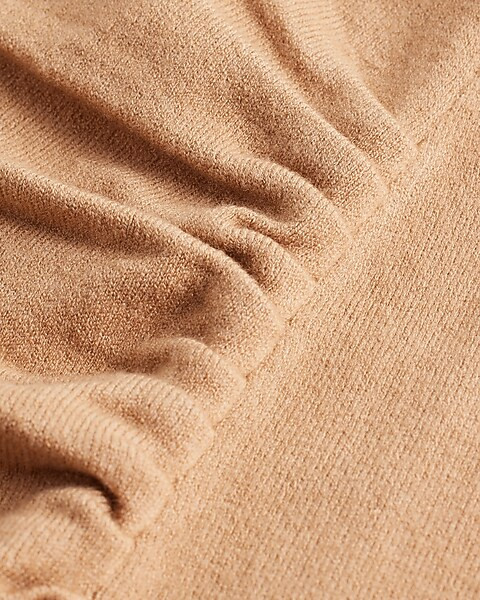 High Waisted Ruched Side Midi Sweater Skirt | Express