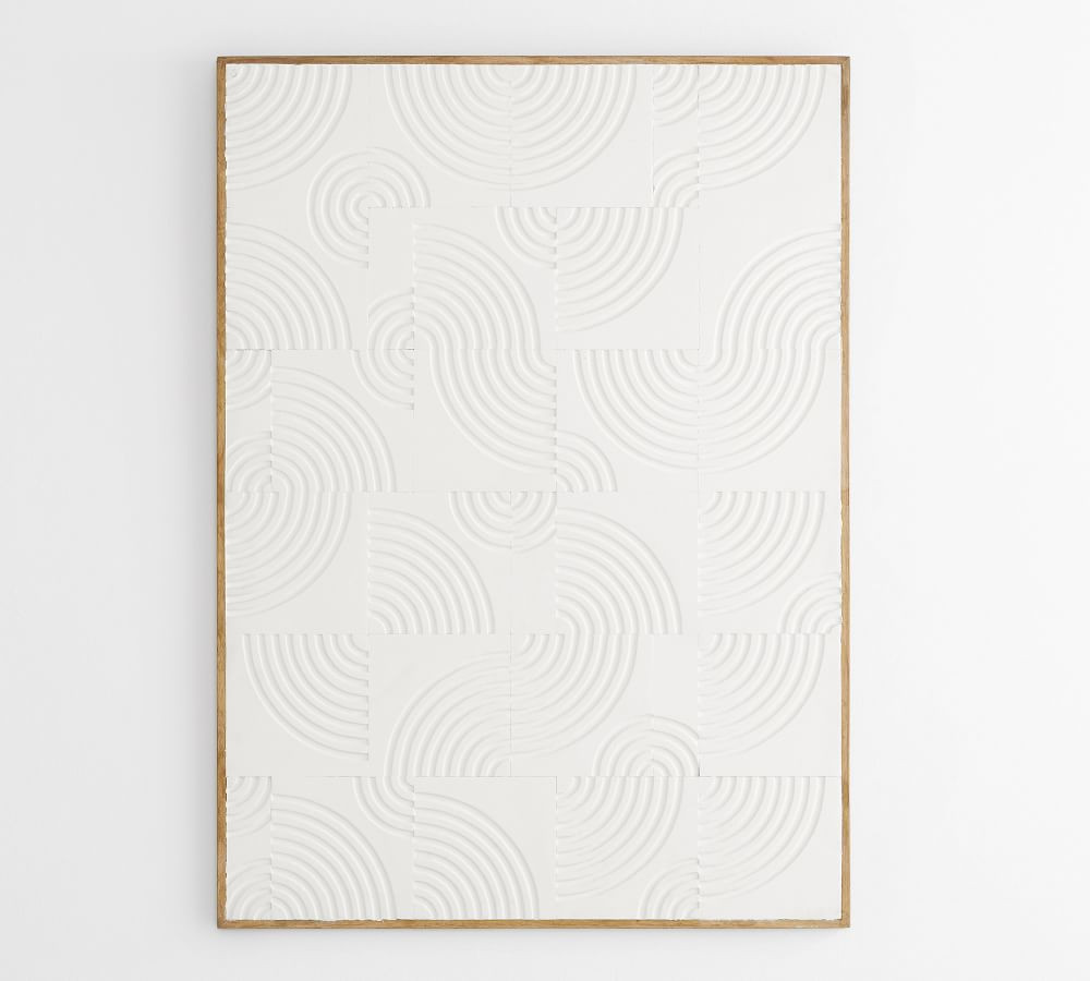 Plaster Tile Wall Art, Ivory, 34&amp;quot;W x 46&amp;quot;H | Pottery Barn (US)