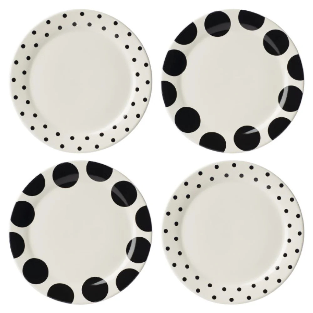 Kate Spade On The Dot Assorted Dinner Plates, Set of 4 | Sabavi Home
