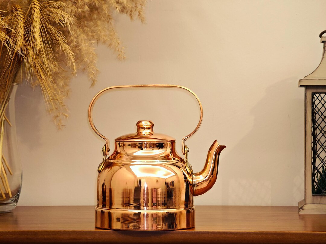 Personalized Solid Copper Teapot – Handmade Thick Copper Tea Kettle, Turkish Stovetop Tea Pot, ... | Etsy (US)