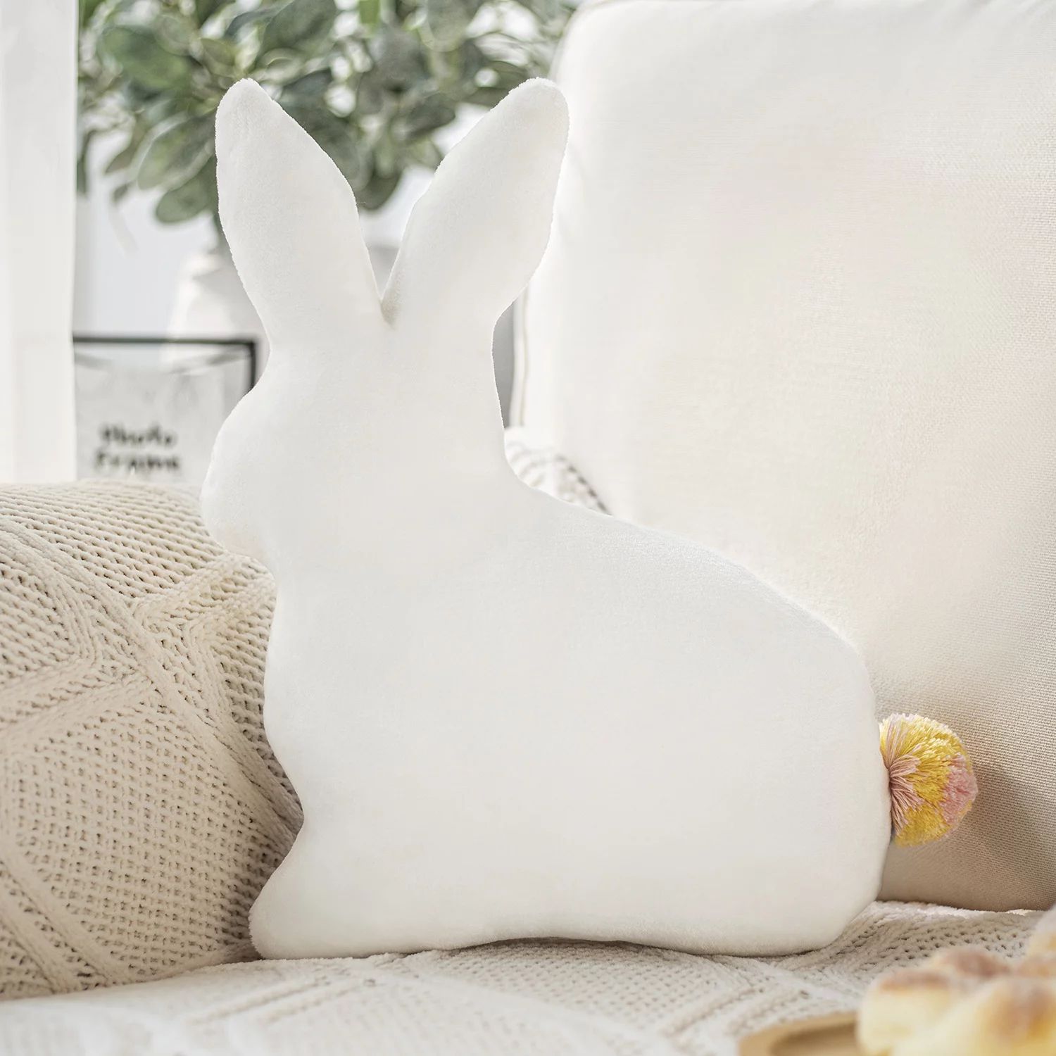 Phantoscope Velvet Rabbit Shaped with Pom Pom Soft Plush Series Kids Spring Easter Decorative Thr... | Walmart (US)