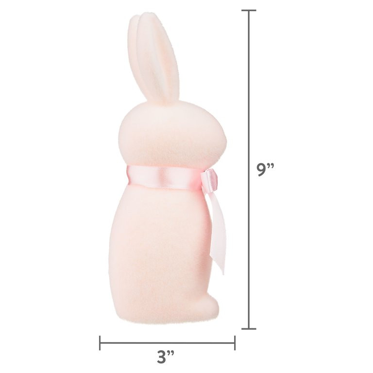 Easter Flocked Bunny Decor, Pink, 9 Inch, by Way To Celebrate | Walmart (US)