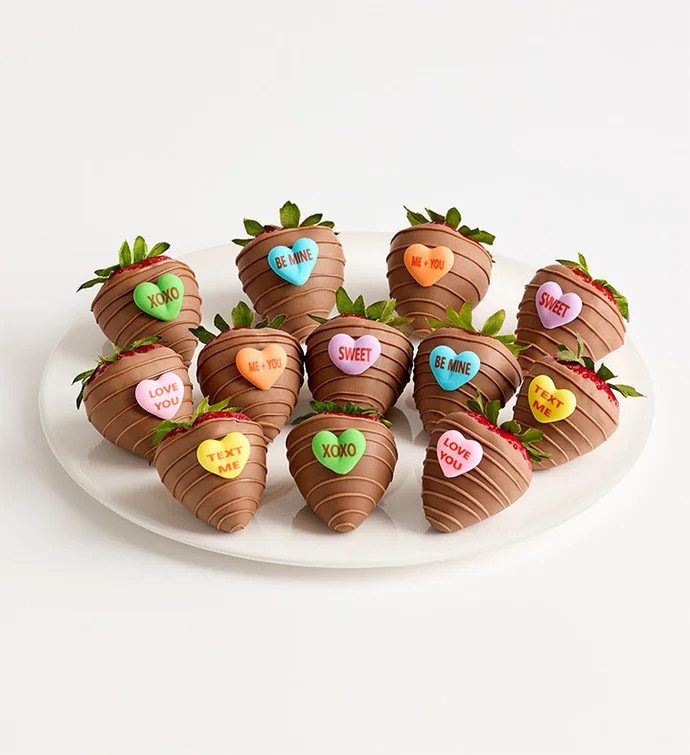 Conversation Hearts™ Dipped Strawberries | Shari's Berries