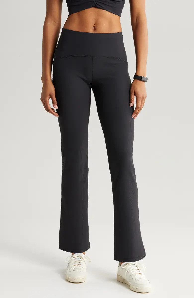 Zella Luxe High Waist Rib Flare Leggings | Nordstrom | Nordstrom