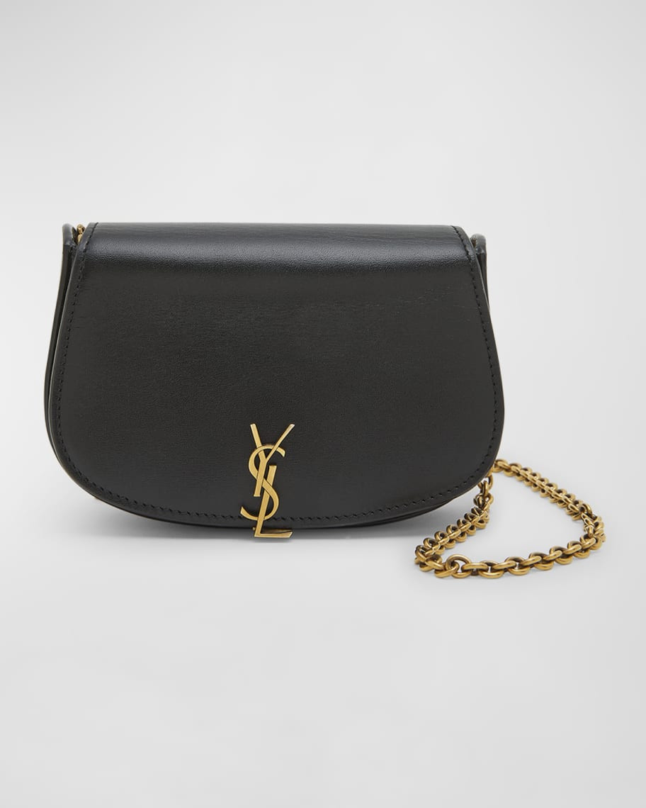 Saint Laurent Mini YSL Wallet On Chain in Smooth Leather | Neiman Marcus