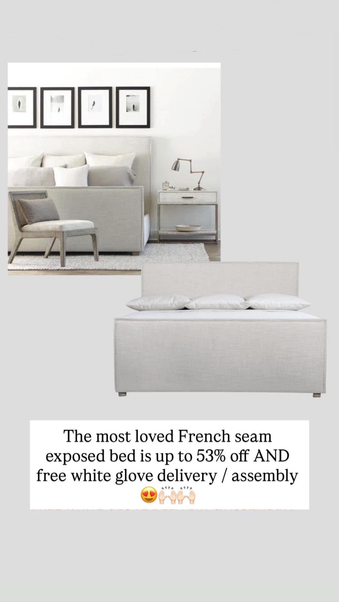 The most loved French seam exposed bed is up to 53% off AND free white glove delivery / assembly 😍🙌🏻🙌🏻

#LTKHome #LTKSaleAlert