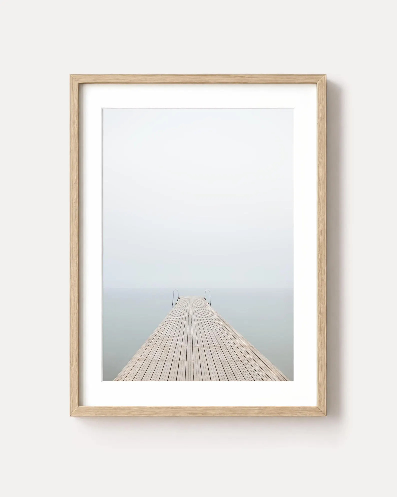 Calm Lake Dock Minimalist Wall Art - Neutral Coastal Photography, Muted Landscape | Etsy (Global)