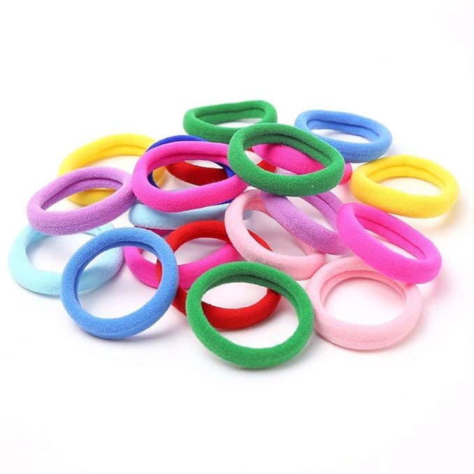 Hair ties no crease for kids baby toddlers girls - Small seamless 50 PCS 10 Colors hair bands pon... | Amazon (US)