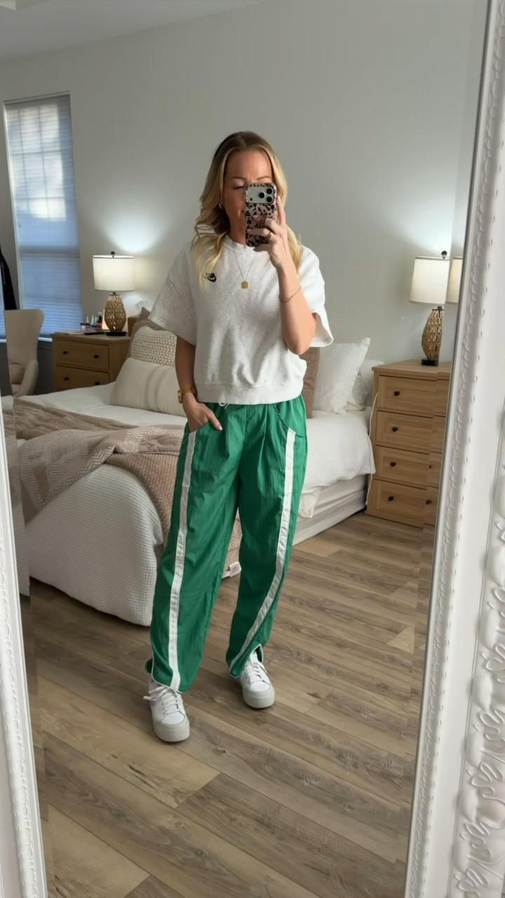 These track pants are my new favorite for casual days! The drawstring waist is so comfortable and the baggy fit is perfectly relaxed. Love the contrast color details that make them more interesting than basic sweats. Lightweight fabric with functional pockets makes them perfect for workouts or lounging! 

 #LTKootd #LTKmomlife #LTKSeasonal